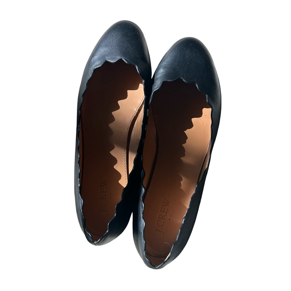 J. Crew Women's Black Scalloped Edge Flats